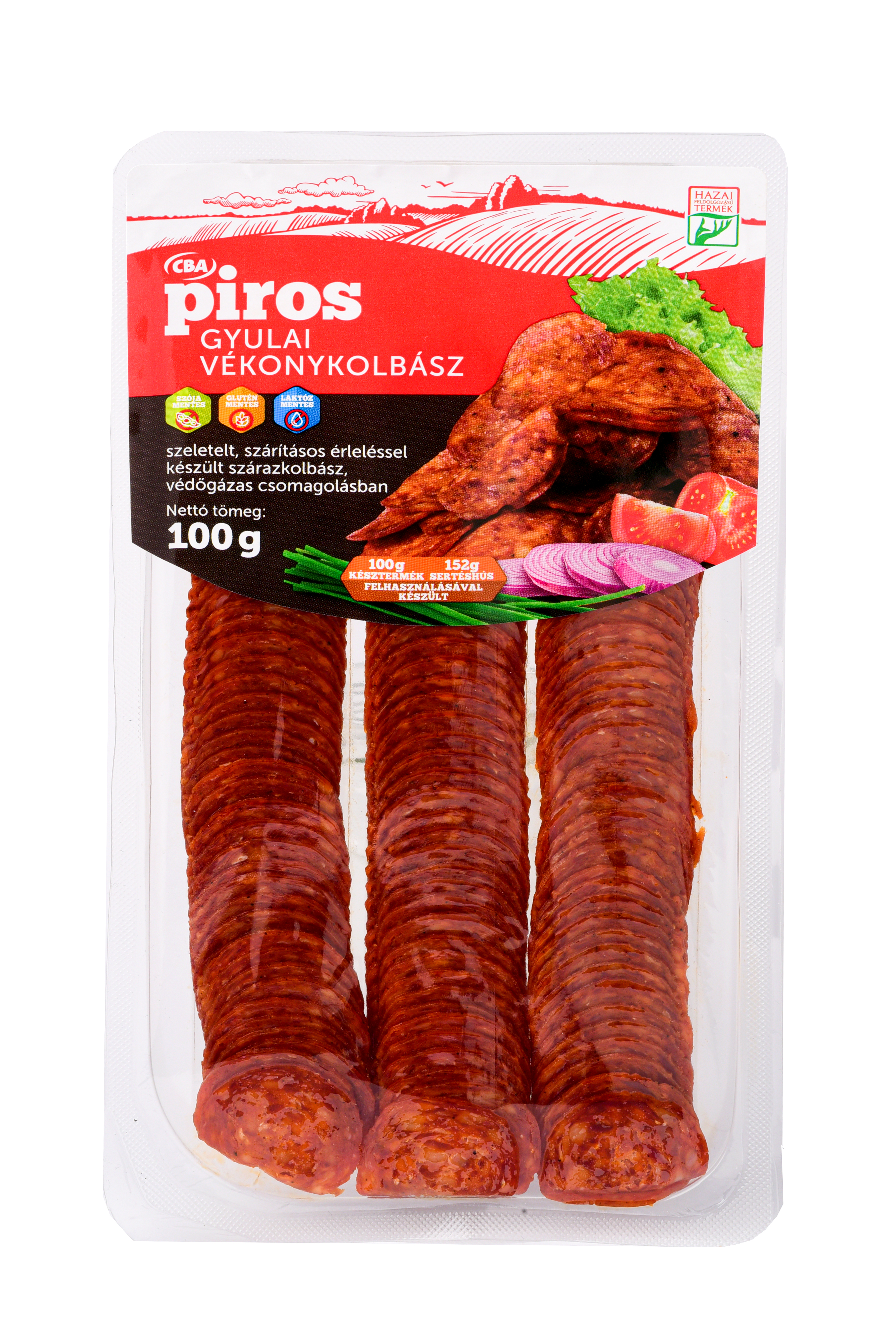 CBA Piros Szeletelt gyulai vékony kolbász 100g